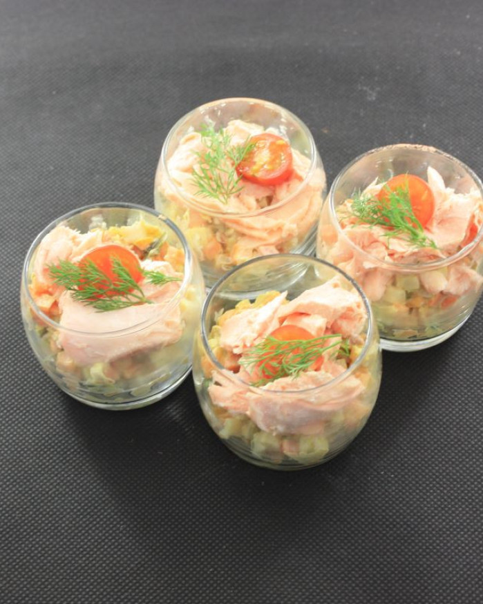 COUPE SALADETTE RIZ A LA NICOISE SAUMON 70 gr