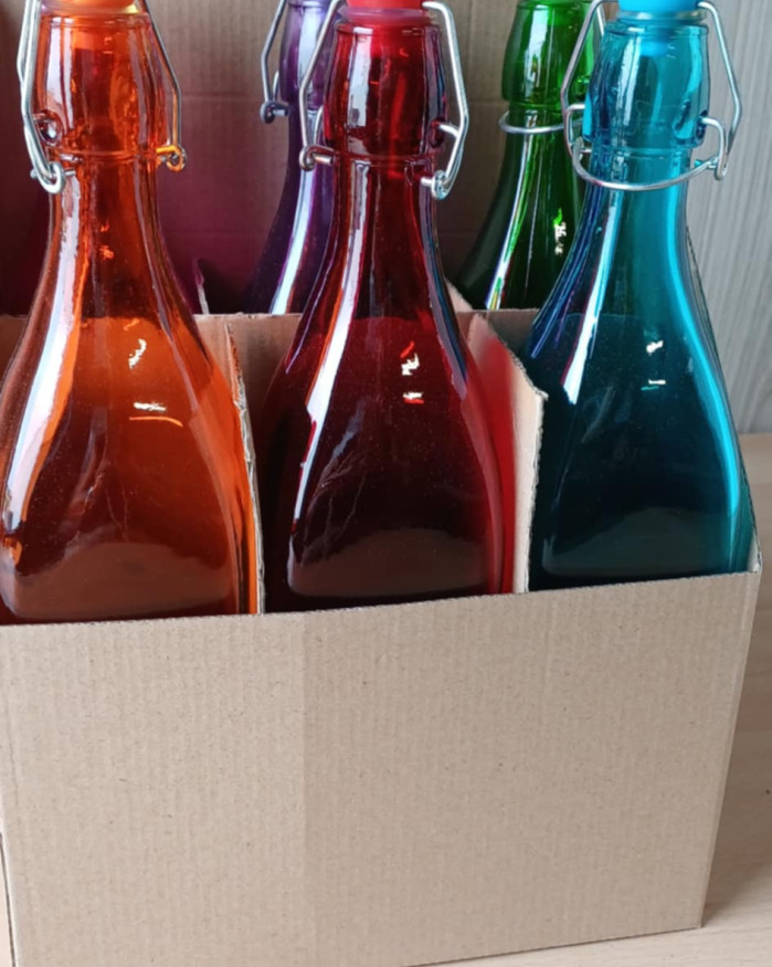 Lot de 6 bouteilles colorées