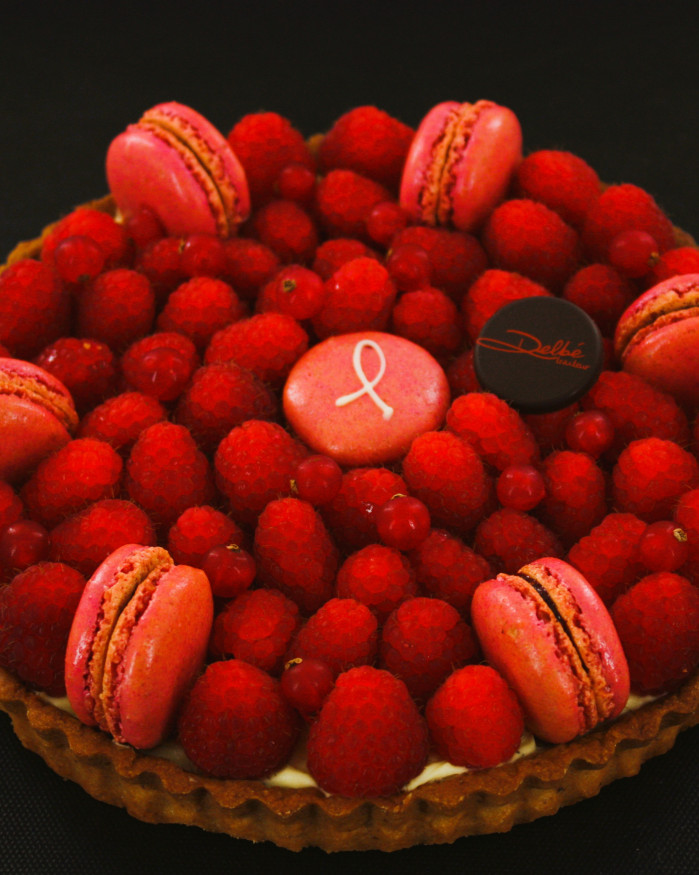 TARTE MACARONS ET FRAMBOISES FRAICHES 8 PERS