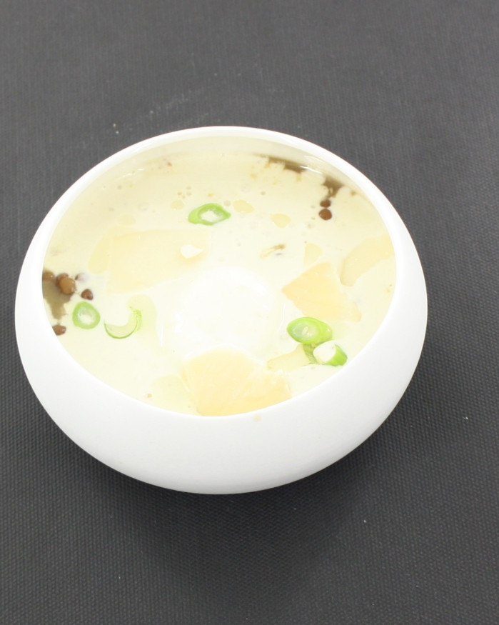 PILAF DE LENTILLONS ET OEUF POCHE